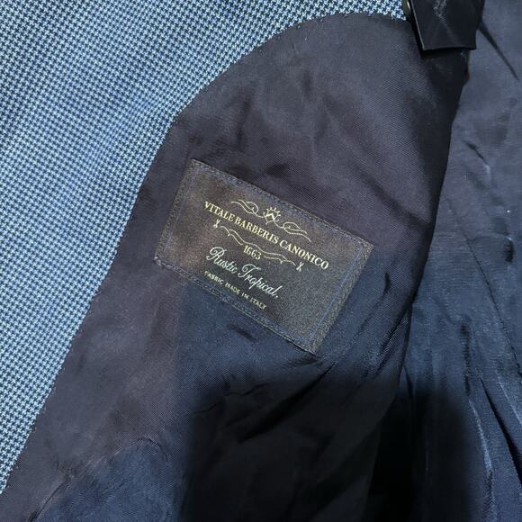 Suitsupply Blazer Mens 44L Pure Wool Sienna Single Breasted Houndstooth Canonico - Picture 7 of 16